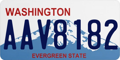 WA license plate AAV8182