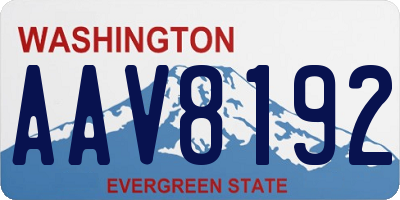 WA license plate AAV8192