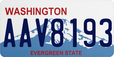 WA license plate AAV8193