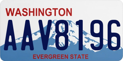 WA license plate AAV8196