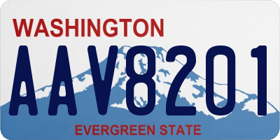 WA license plate AAV8201
