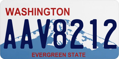 WA license plate AAV8212