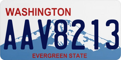 WA license plate AAV8213
