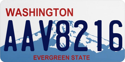 WA license plate AAV8216