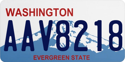 WA license plate AAV8218