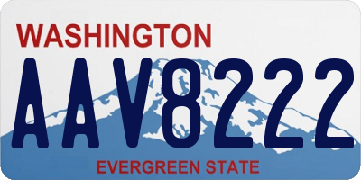 WA license plate AAV8222