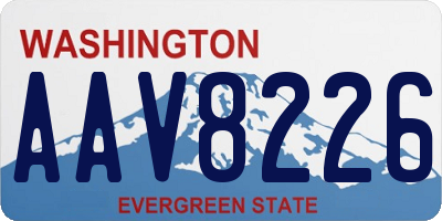 WA license plate AAV8226