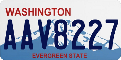 WA license plate AAV8227