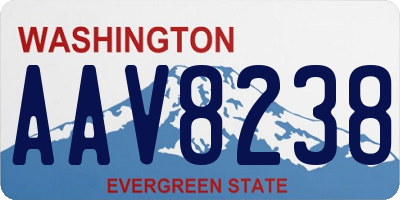 WA license plate AAV8238