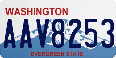 WA license plate AAV8253