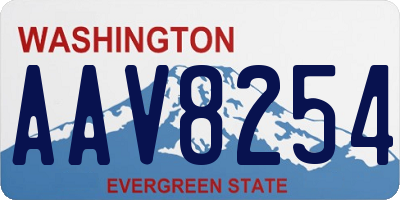 WA license plate AAV8254
