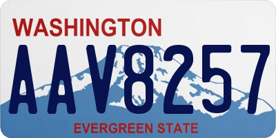 WA license plate AAV8257