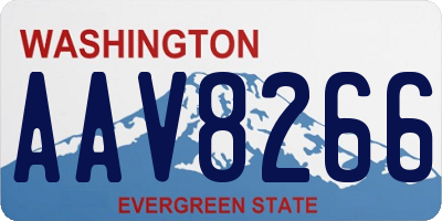 WA license plate AAV8266