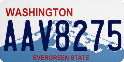 WA license plate AAV8275