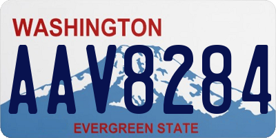 WA license plate AAV8284