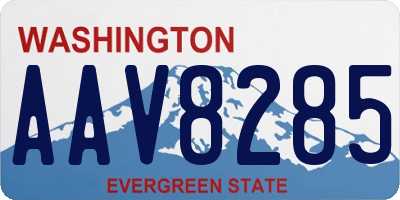 WA license plate AAV8285