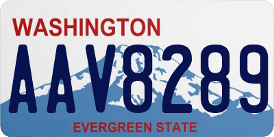 WA license plate AAV8289