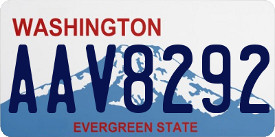 WA license plate AAV8292