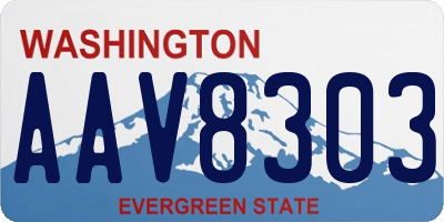 WA license plate AAV8303