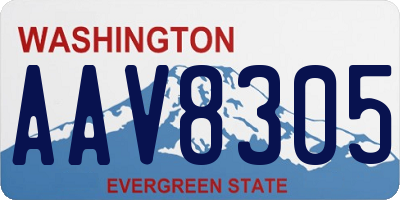 WA license plate AAV8305