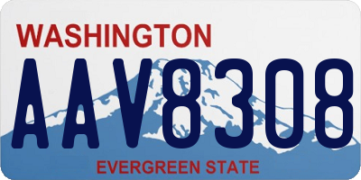 WA license plate AAV8308