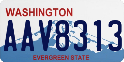 WA license plate AAV8313