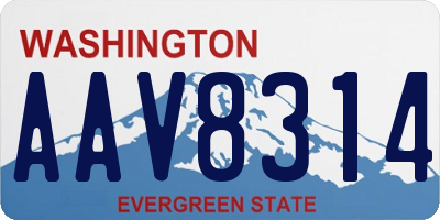 WA license plate AAV8314