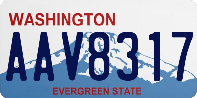 WA license plate AAV8317