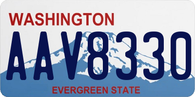 WA license plate AAV8330