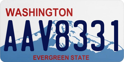WA license plate AAV8331
