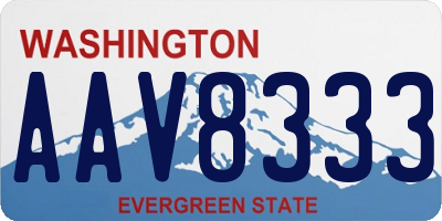 WA license plate AAV8333