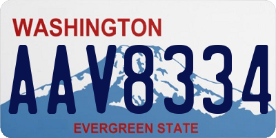 WA license plate AAV8334