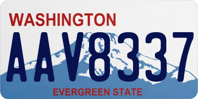 WA license plate AAV8337