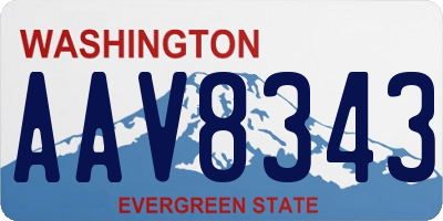 WA license plate AAV8343
