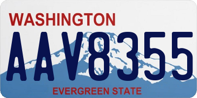 WA license plate AAV8355