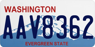 WA license plate AAV8362