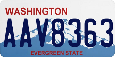 WA license plate AAV8363