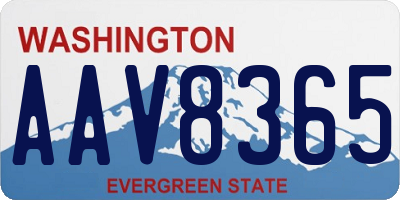 WA license plate AAV8365