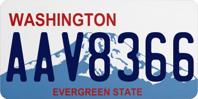 WA license plate AAV8366