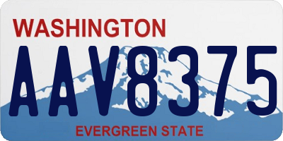WA license plate AAV8375