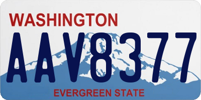 WA license plate AAV8377