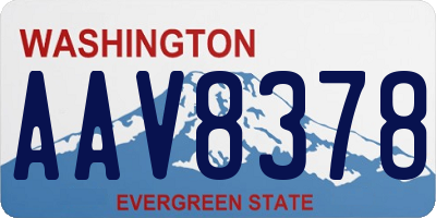 WA license plate AAV8378