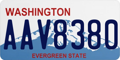 WA license plate AAV8380