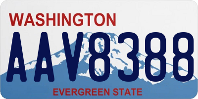 WA license plate AAV8388