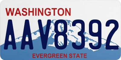 WA license plate AAV8392