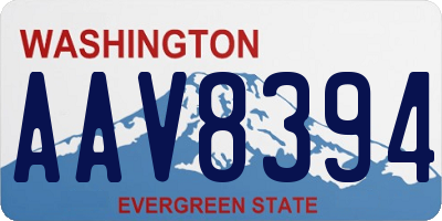 WA license plate AAV8394