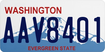 WA license plate AAV8401