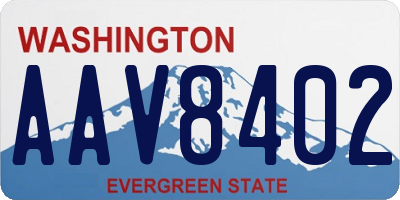 WA license plate AAV8402