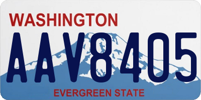 WA license plate AAV8405