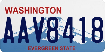 WA license plate AAV8418
